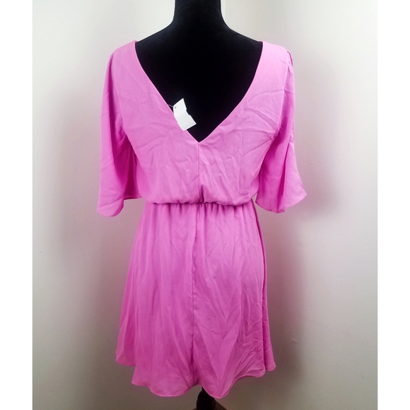NWT Everly Pink Keyhole Front Chiffon Dress - Picture 5 of 8